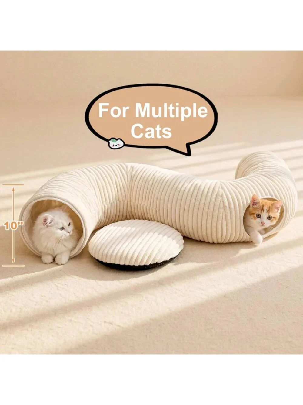 Cozy Cat Tunnel Bed with 40 Interactive Toys | Collapsible Play Tube for Kittens